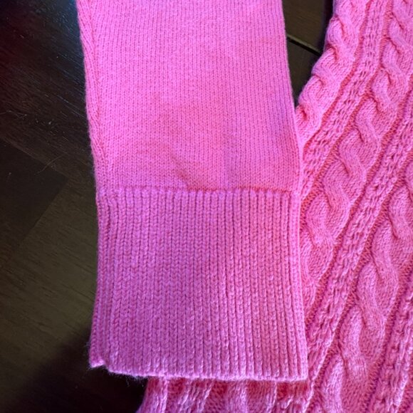 Talbots Stunning Pink Cable Knit Crewneck Sweater Womans Small Button Accent NWT - Picture 8 of 10